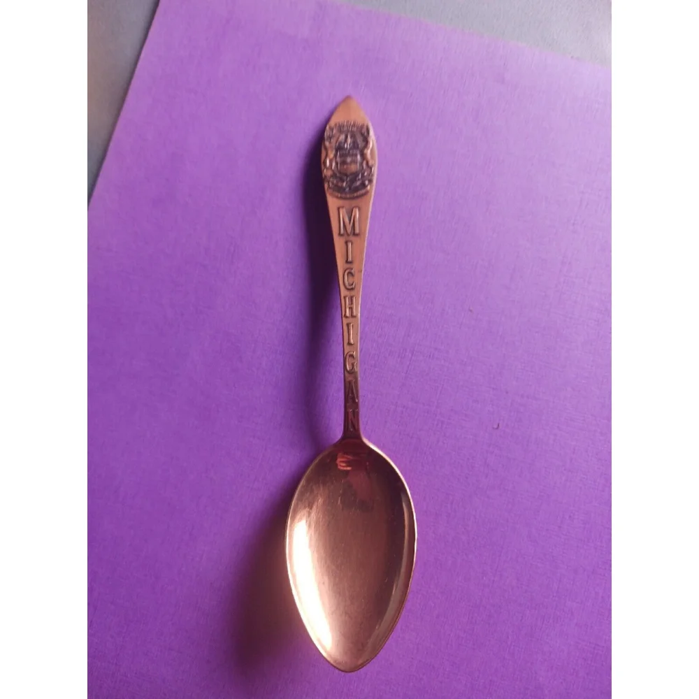 Vintage Michigan Souvenir Spoon Solid Copper E Pluribus Unum